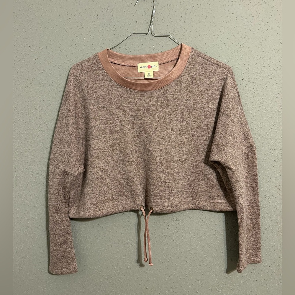 Wishful Park Brown Knit Crop Top sweater